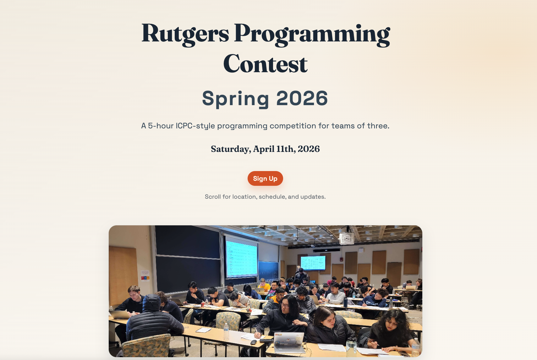 Screenshot from Rutgers ICPC-style Challenge