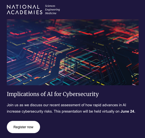 Screenshot from National Academies Webinar Notice