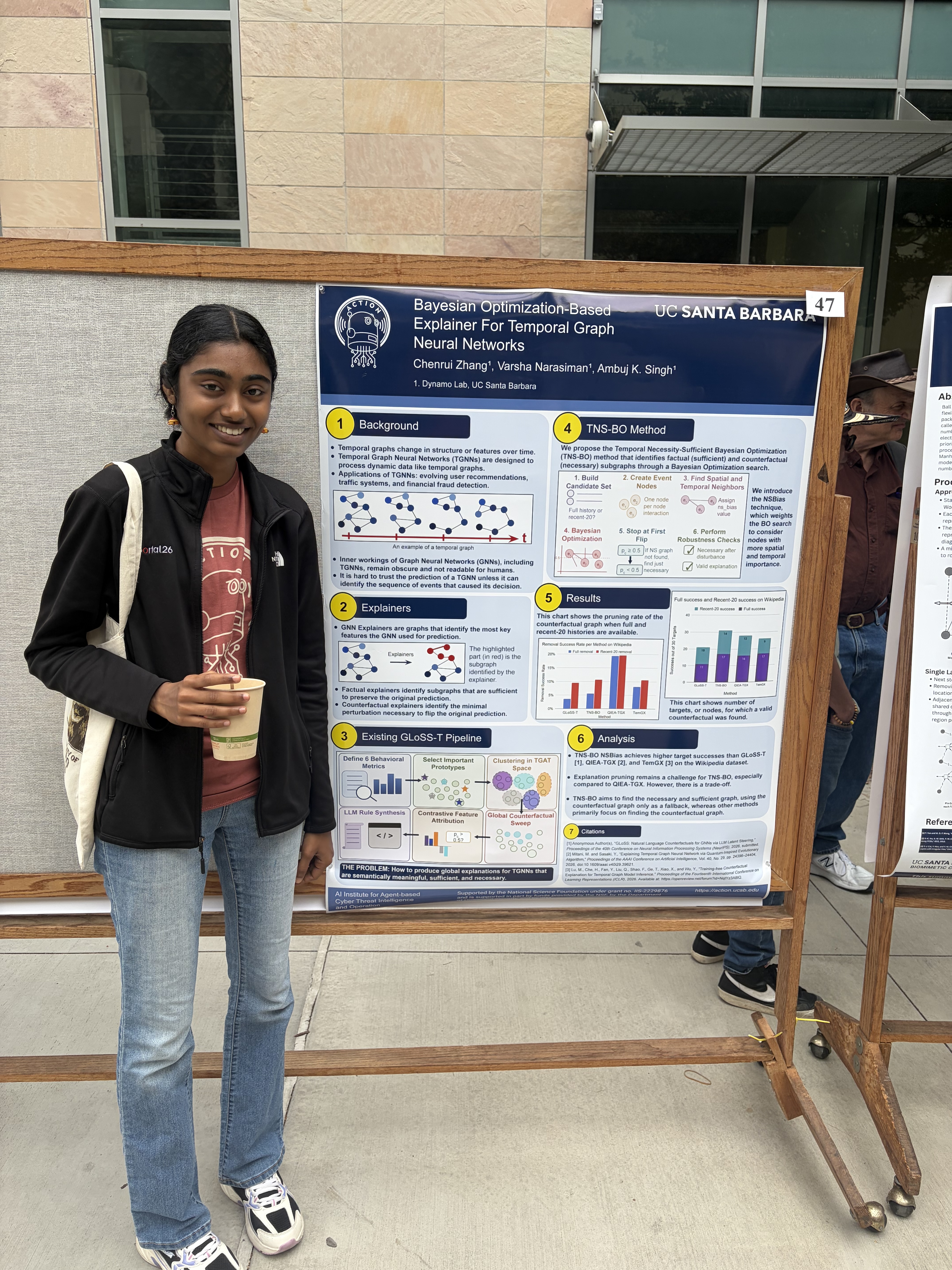 Photo of Varsha Narasiman with her poster