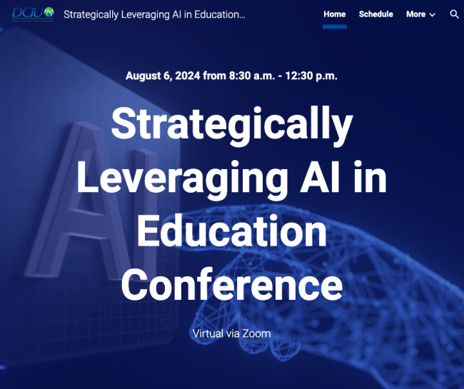 screen shot from AI conference website